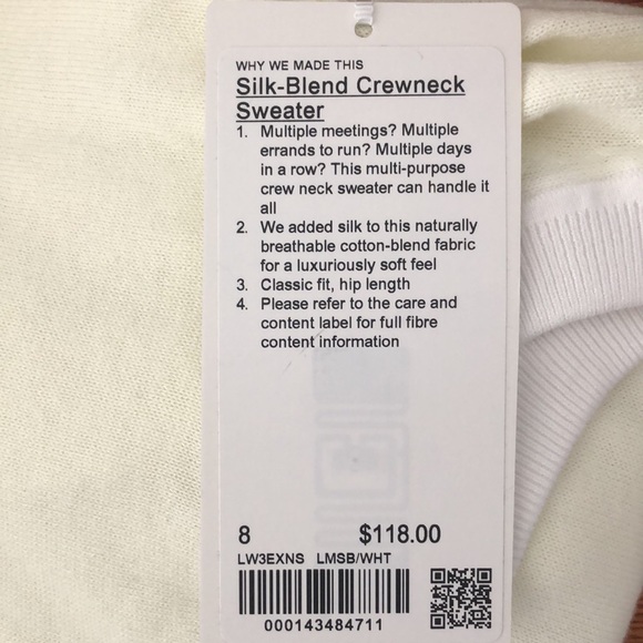 Silk Lululemon Crewneck Ivory - Picture 8 of 8